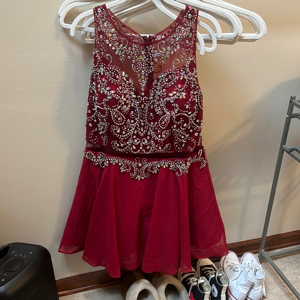 Dancing Queen Formal Maroon Dress